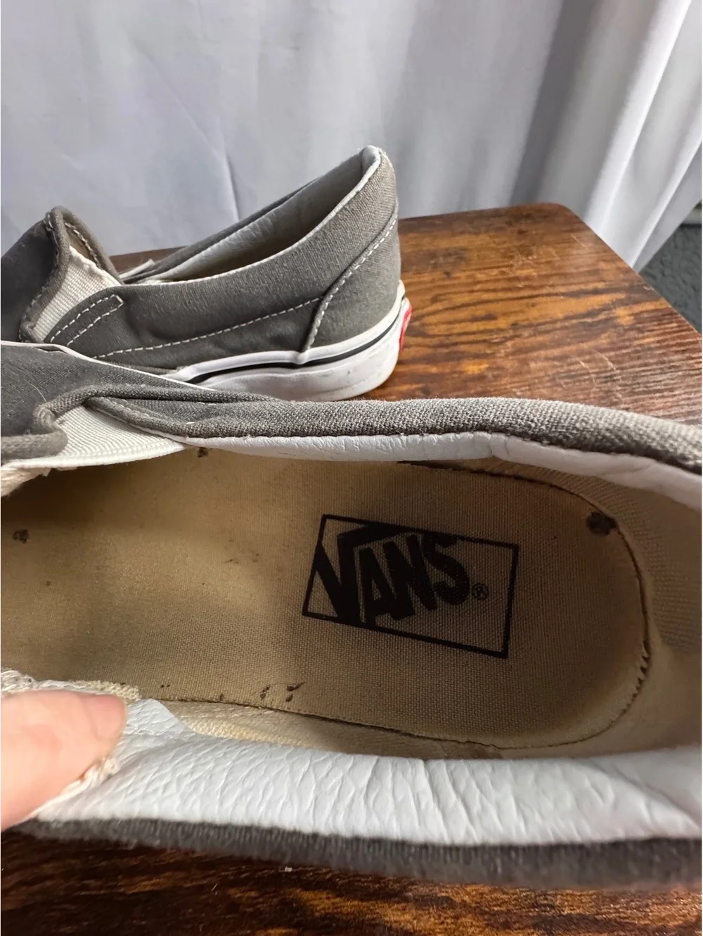 Vans Classic Slip-On Gray Canvas Shoes Men’s 5.5 Women’s 7 Sneakers